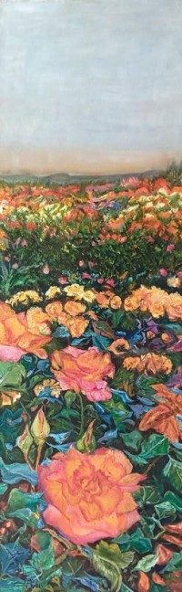 Fozia Khan, Composition of Flowers 4, 14 x 47 Inches, Oil on Canvas, Floral Paintings, AC-FK-040
